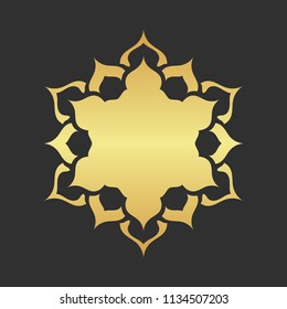 Abstract golden frame. Luxury gold ornamental element. 