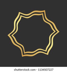 Abstract golden frame. Luxury gold ornamental element. 