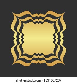 Abstract golden frame. Luxury gold ornamental element. 