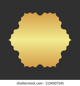 Abstract golden frame. Luxury gold ornamental element. 