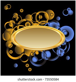 Abstract golden frame with place for your text. Vector illustration.