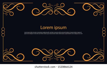Abstract golden frame for random text to be written in between