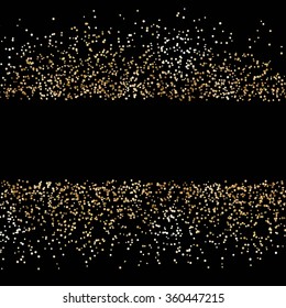 Abstract golden frame of golden sand texture. Vector design element.