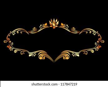 abstract golden frame vector illustration