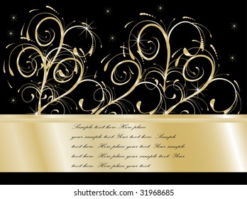 Abstract golden frame for your text