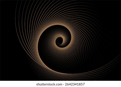 Abstract golden futuristic shapes on black background. vectors