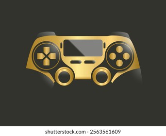 Abstract golden game controller or joystick for gaming console