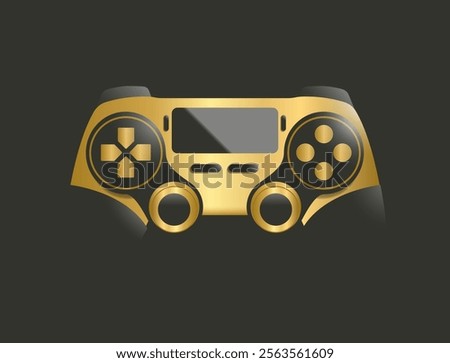 Abstract golden game controller or joystick for gaming console