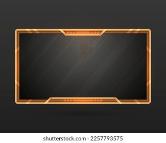 Abstract golden game overlay gui screen panel frame for live video streaming and broadcasting