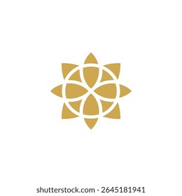 Abstract Golden Geometric Floral Pattern Luxury Vector Graphic