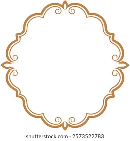 Abstract Golden Geometric Frame Outline Broder Design