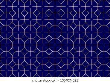 Abstract golden geometric pattern with lines, rhombuses