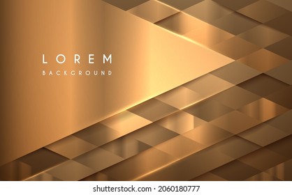 Abstract golden geometric shapes background