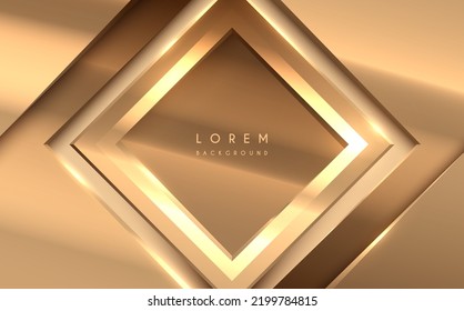 Abstract golden geometric shapes background