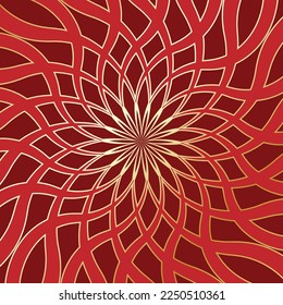 Abstract Golden Geometric Sunburst Pattern Abstract Background. Ray. Radial. Perspective. Vector