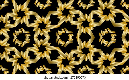 Abstract golden geometrical seamless pattern vector