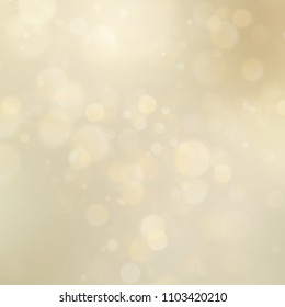 Abstract golden glitter defocused bokeh background. Christmas template. Holiday Lights. EPS 10
