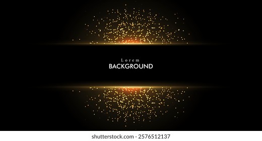 Abstract golden glitter frames festive holiday sparkles. Christmas, new year decoration. Vector illustration background