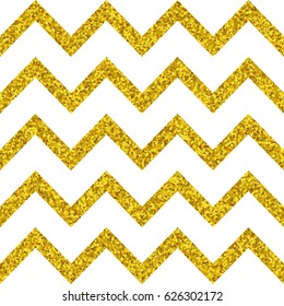 Abstract golden glitter geometric zigzag seamless pattern background vector.