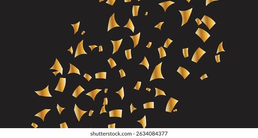 Onda dourada abstrata do brilho no fundo preto - festivo e vetor elegante. Celebração caindo pontilhada dourado glitter. Ilustração vetorial. ouro, luxo, isolado, luz, fundo, branco, vetor