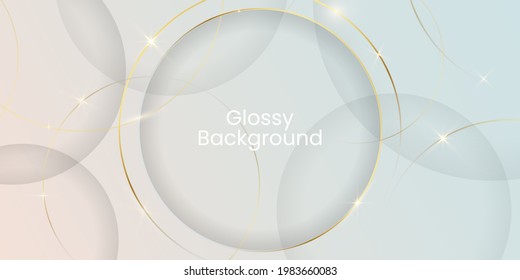 Abstract Golden glittering circular white background 