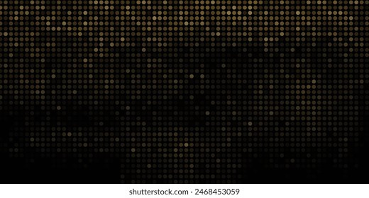 Abstractas fondo dorado brillante de semitono. Círculo de lujosos puntos brillantes. Marco redondo festivo para el Diseño gráfico. Fondo retro. Ilustración vectorial.