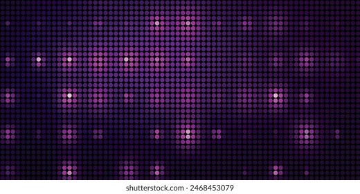 Abstract golden glittering halftone background. Luxurious glowing dots circle. Festive round frame for graphic design. Retro background. Vector illustration.