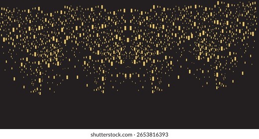 Abstract golden glittering halftone background. Luxurious glowing dots circle. Festive round frame for graphic design. Retro background. Vector illustration. EPS 10.