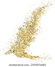 Abstract golden glitters, dotted particles flow, exuding glamour and enchantment. Ideal for luxury and holiday designs, the dynamic magic flow of particles, wavy scattered golden dots background.