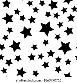 Abstract Golden Glossy Confetti Star Seamless Pattern Background. Vector Illustration EPS10