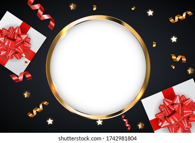 Abstract Golden Glossy Frame background. Vector Illustration eps10