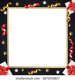 Abstract Golden Glossy Frame background. Vector Illustration eps10