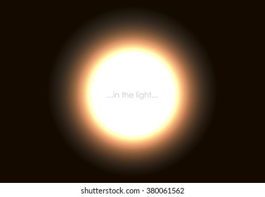 Abstract golden glow round vector background. Vibrant circle In Light poster. Light flare, night moon or sun illustration.