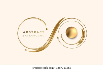 Abstract Golden Glowing Shiny Circle Lines Effect Vector Background. Use for modern design, cover, poster, template, brochure, decorated, flyer, banner.