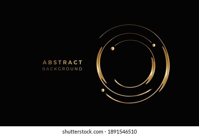 Abstract Golden glowing shiny Circle lines effect vector background. Use for modern design, cover, poster, template, brochure, decorated, flyer, banner.