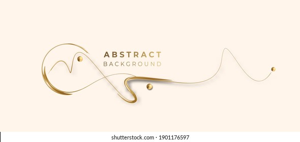 Abstract Golden glowing shiny spiral lines effect vector background. Use for modern design, cover, poster, template, brochure, decorated, flyer, banner.