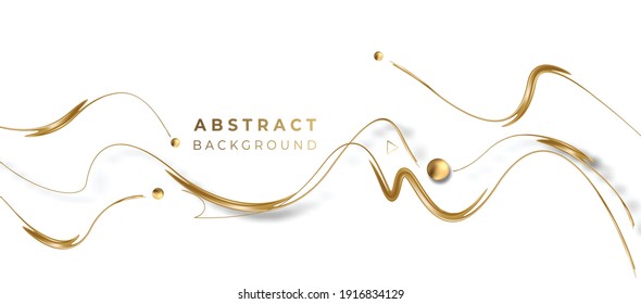 Abstract Golden glowing shiny spiral lines effect vector background. Use for modern design, cover, poster, template, brochure, decorated, flyer, banner.