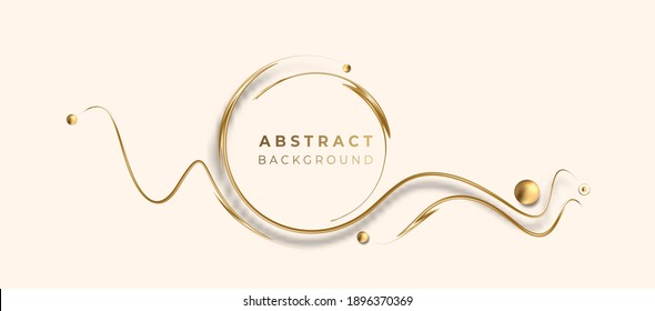 Abstract Golden glowing shiny wave lines art effect vector background. Use for modern design, cover, poster, template, brochure, decorated, flyer, banner.