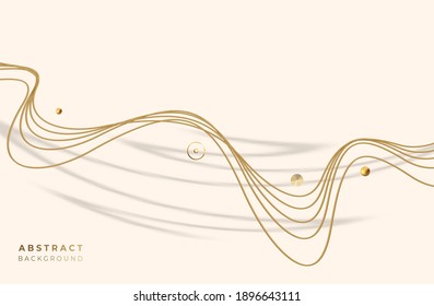 Abstract Golden glowing shiny wave lines art effect vector background. Use for modern design, cover, poster, template, brochure, decorated, flyer, banner.