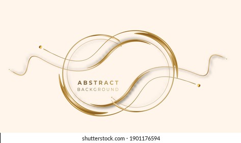 Abstract Golden glowing shiny wave lines art effect vector background. Use for modern design, cover, poster, template, brochure, decorated, flyer, banner.