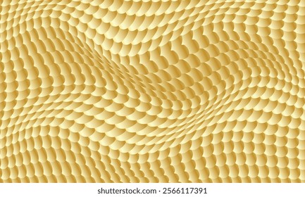 abstract golden gradient fish scale wave pattern suitable for background.