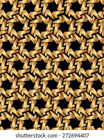 Abstract golden gradient gear elements on black background