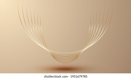 Abstract golden gradient lines with elegant luxury vector background 