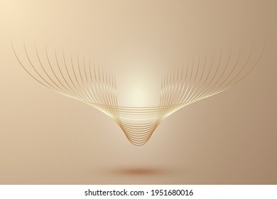Abstract golden gradient lines with elegant luxury vector background 