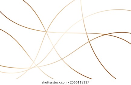 abstract golden gradient stroke lines vector. chaotic line design suitable for background.