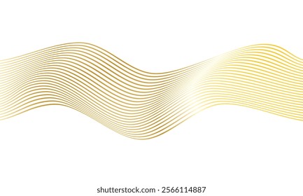 abstract golden gradient thin line wavy design suitable for background.