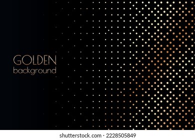Abstract golden halftone dotted background.