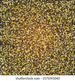 Abstract golden halftone pattern. Gold polka dot