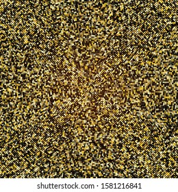 Abstract golden halftone pattern. Gold polka dot