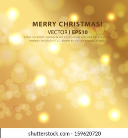 Abstract Golden Holiday Background bokeh effect.. Vector EPS 10 illustration.